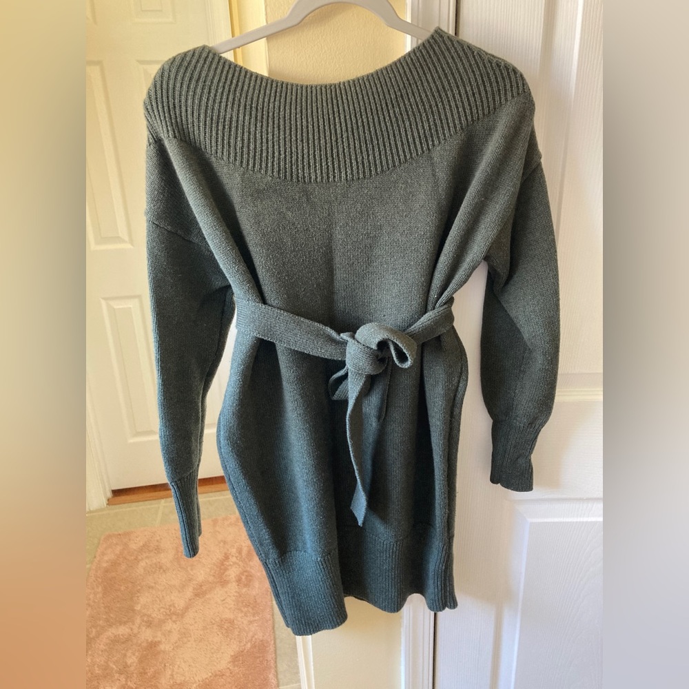 Intermix Army Green Wool Sweater Dress Small